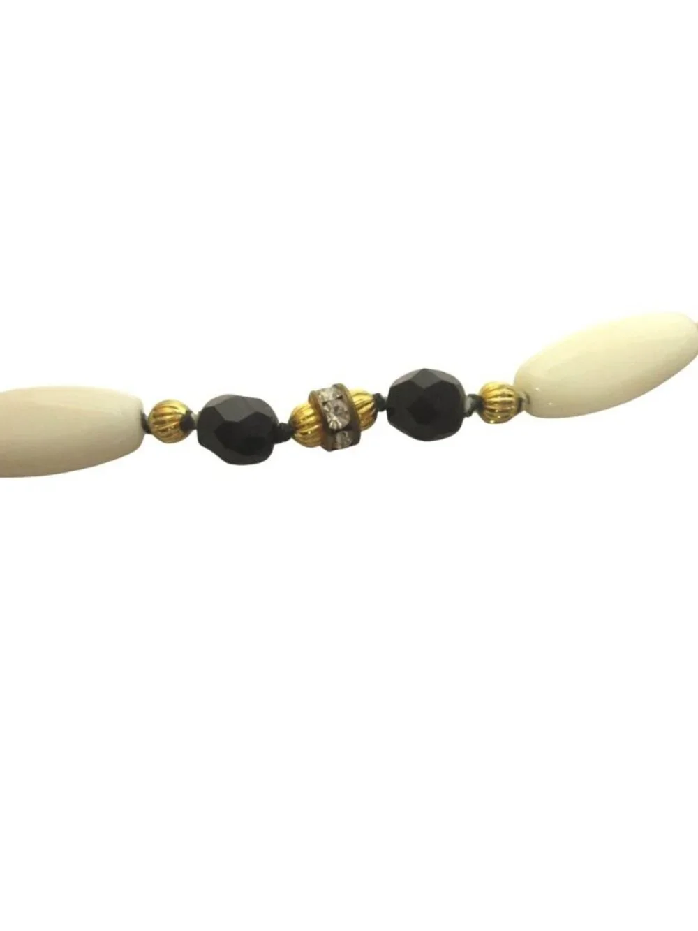 Celine Vintage Long Necklace 132 cm White Black - Picture 3 of 7